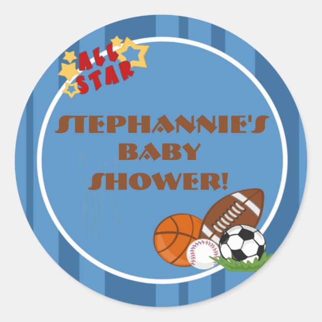 20 - 1.5"  Favour Stickers All-Star Blue (Front)