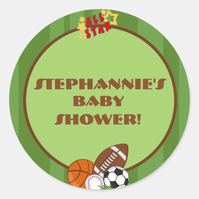 20 - 1.5"  Favour Stickers All-Star Green (Front)