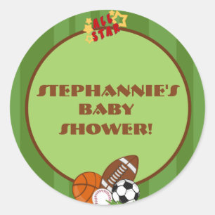 20 - 1.5"  Favour Stickers All-Star Green