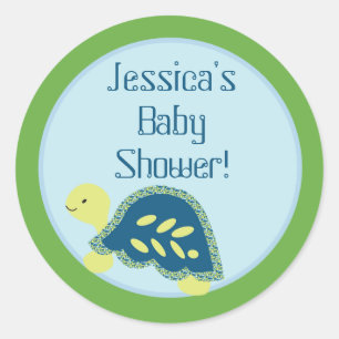 20 - 1.5"  Favour Stickers Blue Sea Turtles