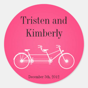 20 - 1.5"  Favour Stickers Hot Pink Double Bike