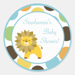 20 - 1.5" Favour Stickers Jungle King Lion Safari