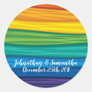 20 - 1.5" Favour Stickers  lgbtq rainbow flag lesb