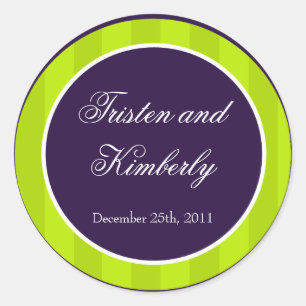 20 - 1.5" Favour Stickers Lime Green & Purple