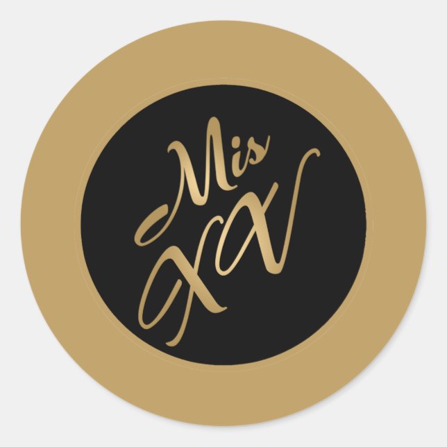 20 - 1.5"  Favour Stickers Mis XV Gold (Front)