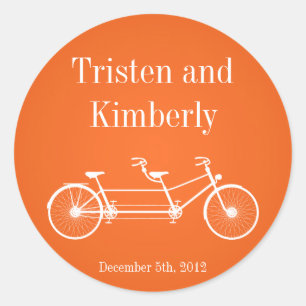 20 - 1.5" Favour Stickers Orange Double Bike