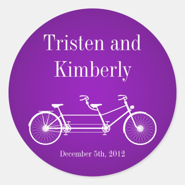 20 - 1.5"  Favour Stickers Purple Double Bike (Front)