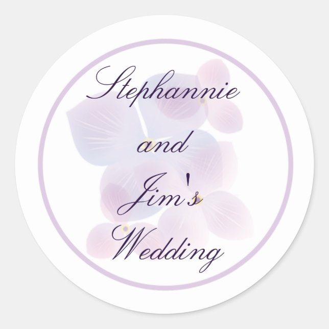 20 - 1.5" Favour Stickers Purple Dydrangea (Front)