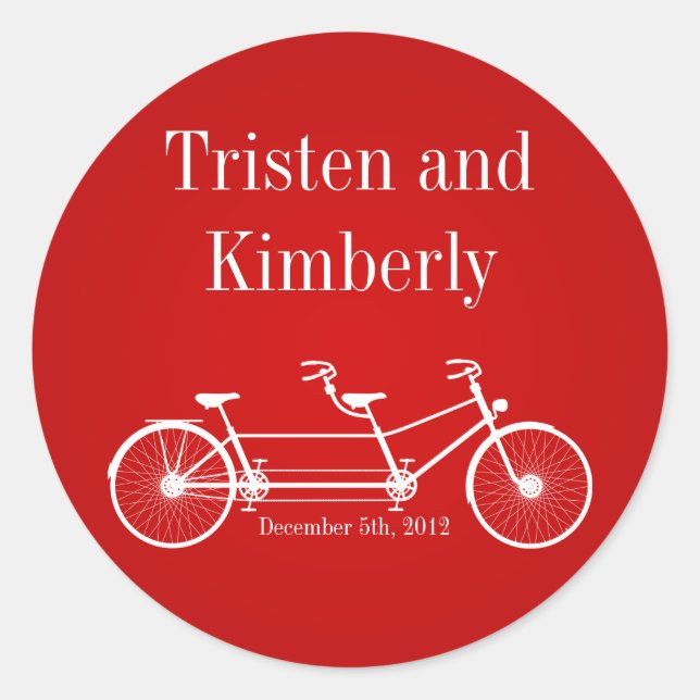 20 - 1.5"  Favour Stickers Red Double Bike (Front)