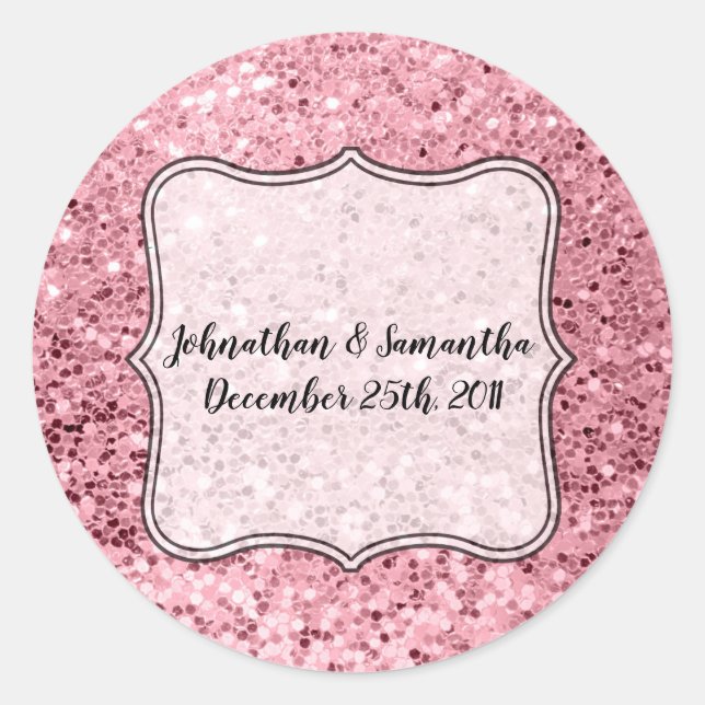20 - 1.5"  Favour Stickers Rose Gold Glitter (Front)