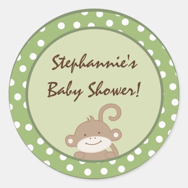 20 - 1.5"  Favour Stickers Safari Jungle Monkey (Front)