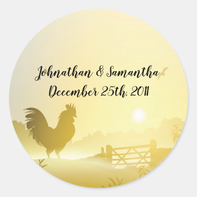 20 - 1.5"  Favour Stickers Sunny Morning Farm Coun (Front)