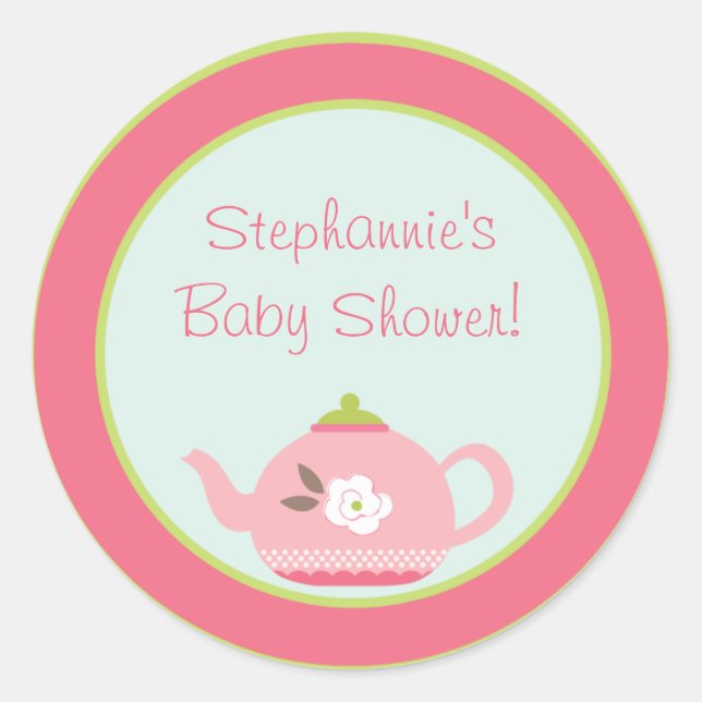 20 - 1.5" Favour Stickers Tea Party Pink Pastel (Front)