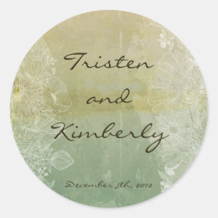 20 - 1.5"  Favour Stickers Vintage Floral Antique