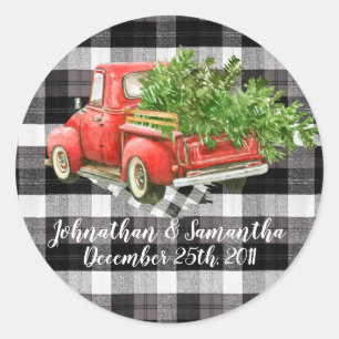 20 - 1.5" Favour Stickers XMAS Truck Baffalo Plai