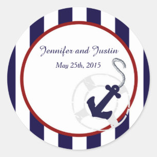 20 - 1.5 Inch Envelope Seal Blue Anchor Nautical