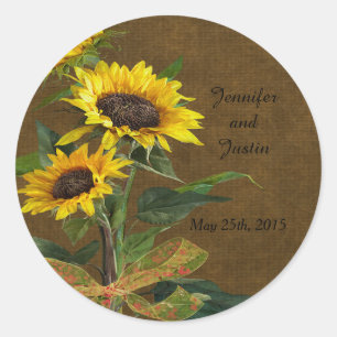 20 - 1.5 Inch Envelope Seal Summer Sunflower
