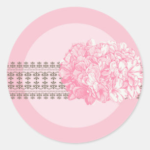 20 - 1.5 Inch Envelope Seals Pink Hydrangea