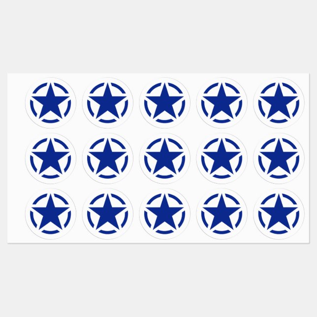 20 American Star Stencil Vintage Decals (Sheet)