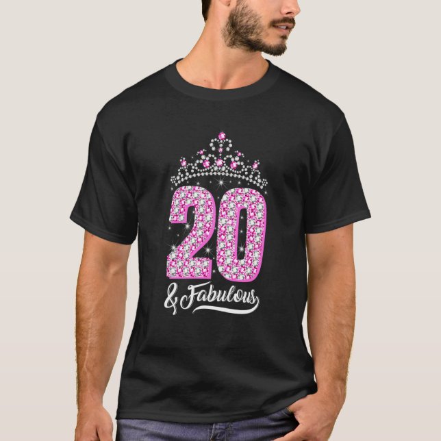 20 and Fabulous 20th Birthday Diamond Crown Women T-Shirt (Front)