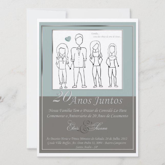 20 Anos Anniversary Invitation (Front)