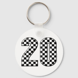 20 auto racing number key ring