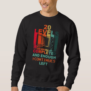 20 Birthday Level 20 Pc Retro Vintage Gamer Sweatshirt