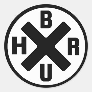 20 Bruh black-white logo Classic Round Sticker