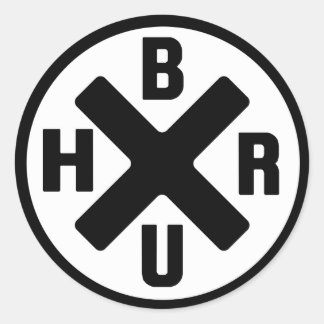 20 Bruh black-white logo Classic Round Sticker