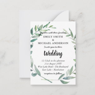 20 Budget Olive Leaves Wedding Invite n Envelopes