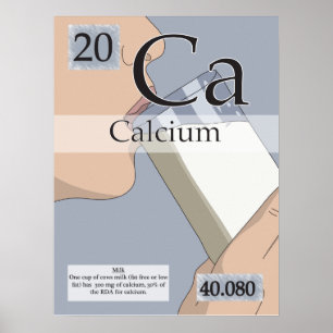 20. Calcium (Ca) Periodic Table of the Elements Poster