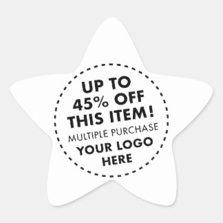20 Custom Star Stickers 45% OFF Bulk Buy Discount