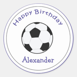20 Customisable Cupcake Toppers Soccer Ball Sports Classic Round Sticker