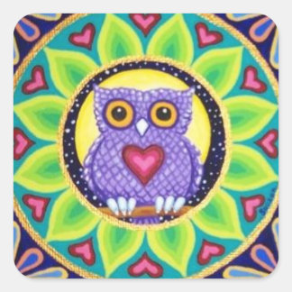 20 cute little purple owl stickers by Soozie Wray