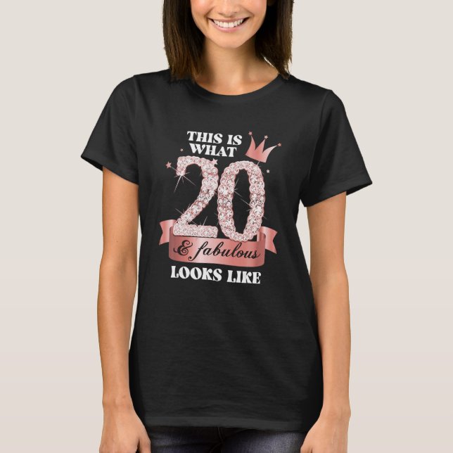 20 & Fabulous I Black Peach Party Group Candid Pho T-Shirt (Front)