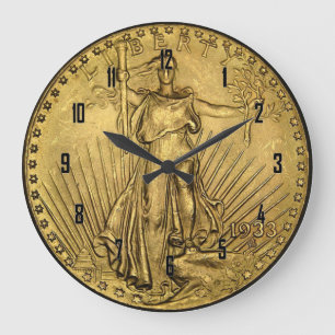 $20 GOLD PIECE LARGE CLOCK