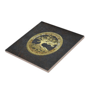 [20] Golden Celtic Tree of Life Tile