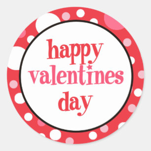 20 Happy Valentines Day Cupcake Toppers Classic Round Sticker