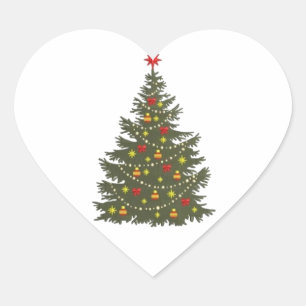 20 heart shaped Christmas fun stickers