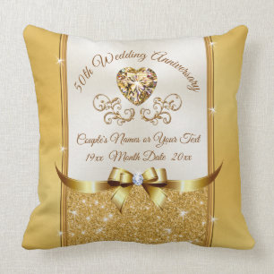 20 inch Square, 50th Wedding Anniversary Pillow