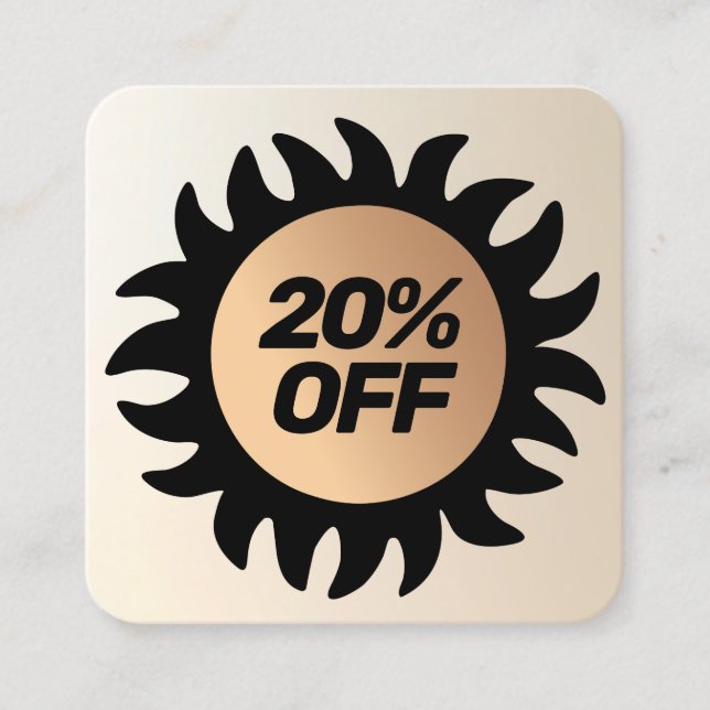 20% OFF Customer Discount Coupon Square Business C Card (Front)