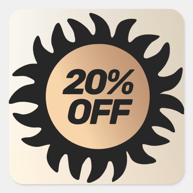 20% OFF Customer Discount Coupon  Square Sticker (Front)