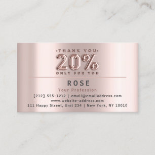 20% Off Discount Logo Thank Rose US American Flag Appointment Card
