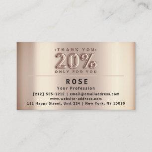 20% Off Discount Logo Thank Rose US American Flags Appointment Card