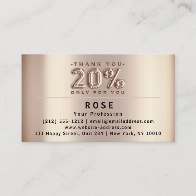 20% Off Discount Logo Thank Rose US American Flags Appointment Card (Front)