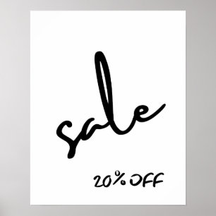 20% Off Sale Sign, Boutique Signage, Retail Sale Poster