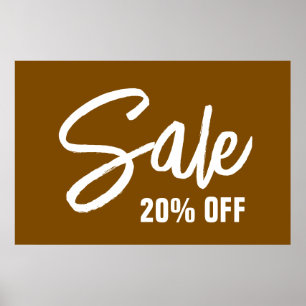 20% Off Sale Sign, Large Sale Poster for Retail