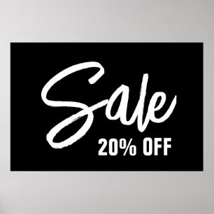 20% Off Sale Sign, Large Sale Poster for Retail