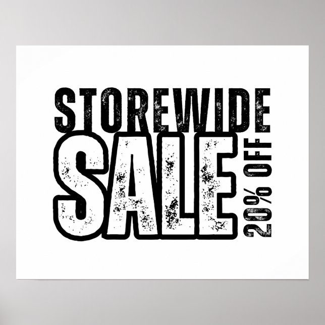 20% Off Sale Sign, Retail Store Signage, Business Poster (Front)