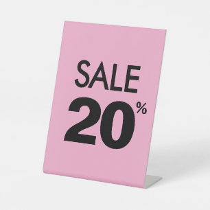 20% Off Sale Sign, Tabletop Counter Signage, Store Pedestal Sign